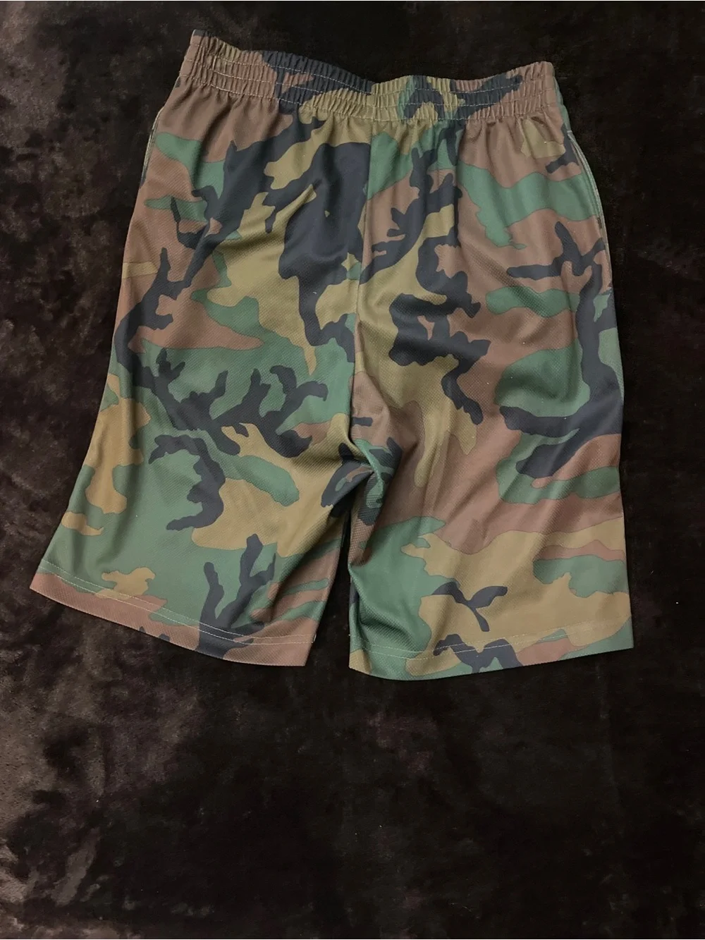 Nike Air Boys Large Camo Mesh Athletic Shorts Green Brown Camouflage 190